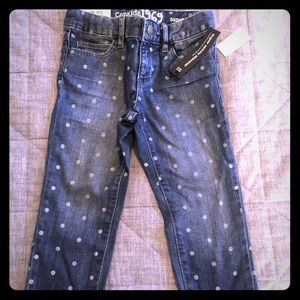 BNWT GAP KIDS GIRLS POLKA DOT SKINNY JEANS SIZE 5